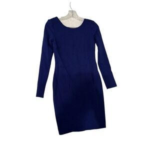 Banana Republic Royal Blue Long Sleeve Sheath Dress Gold Back Zip Size 4